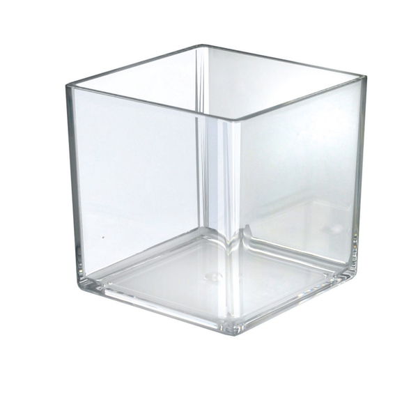 Azar Displays 6" Deluxe Clear Acrylic Cube Bin, PK4 556306